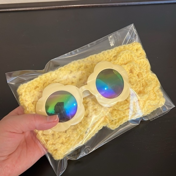 Toddler Bundle flower power sunnies and crochet headband(New/handcrochet) - Picture 12 of 12